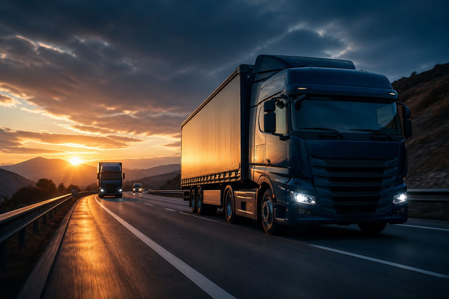 RNK logistics fleet background